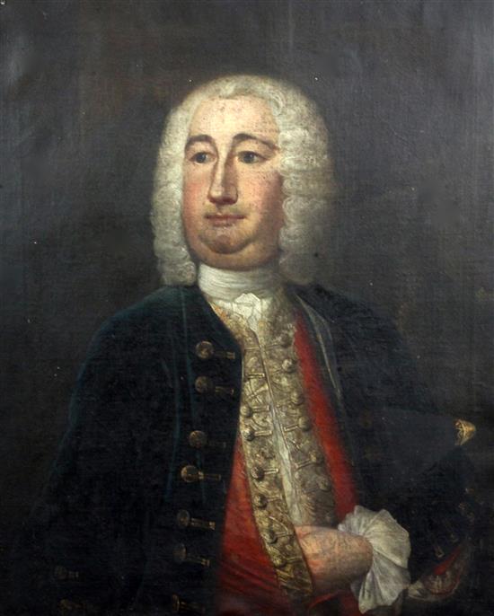 Mid 18th century English school Portrait of Sir Lynch Cotton (died c.1770) 30 x 25in.